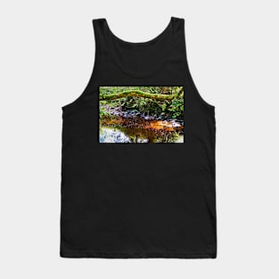 Colorful River Water With Tree & Light Reflections - Rural Scenery Tank Top